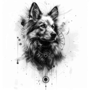 pets tattoo design ideas clear lines portrait embodying courage