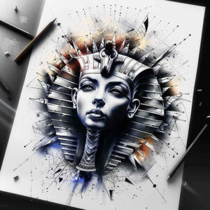 pharaoh-and-mythology – tattoo design ideas free ai generated – surrealism-visionary – for-stomach – Gallery: pharaoh-inkby-ai