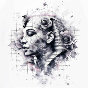 pharaoh-with-geometric-patterns – tattoo design ideas free ai generated – realism-realistic-perspective – for-biceps – Gallery: pharaoh-inkby-ai