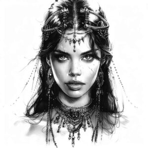 pharaoh-with-mystery – tattoo design ideas free ai generated – neotraditional-fine-detail – for-triceps – Gallery: pharaoh-inkby-ai