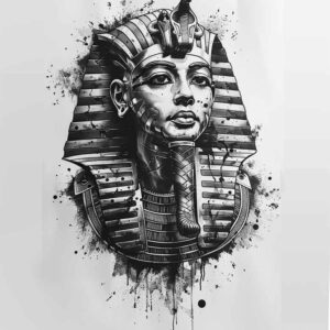 pharaoh-with-protection-symbol – tattoo design ideas free ai generated – neotraditional-color-overlays – for-lower-arm – Gallery: pharaoh-inkby-ai