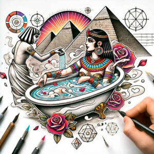 pharaoh-with-scepter – tattoo design ideas free ai generated – realism-realistic-structure – for-toe – Gallery: pharaoh-inkby-ai