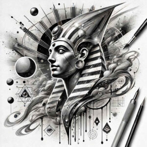 pharaoh-with-shading – tattoo design ideas free ai generated – neotraditional-classic-shading – for-lower-arm – Gallery: pharaoh-inkby-ai