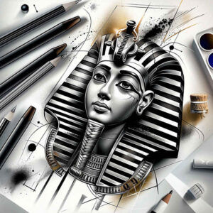 pharaoh-with-shading – tattoo design ideas free ai generated – neotraditional-decorative-elements – for-back-shoulder – Gallery: pharaoh-inkby-ai