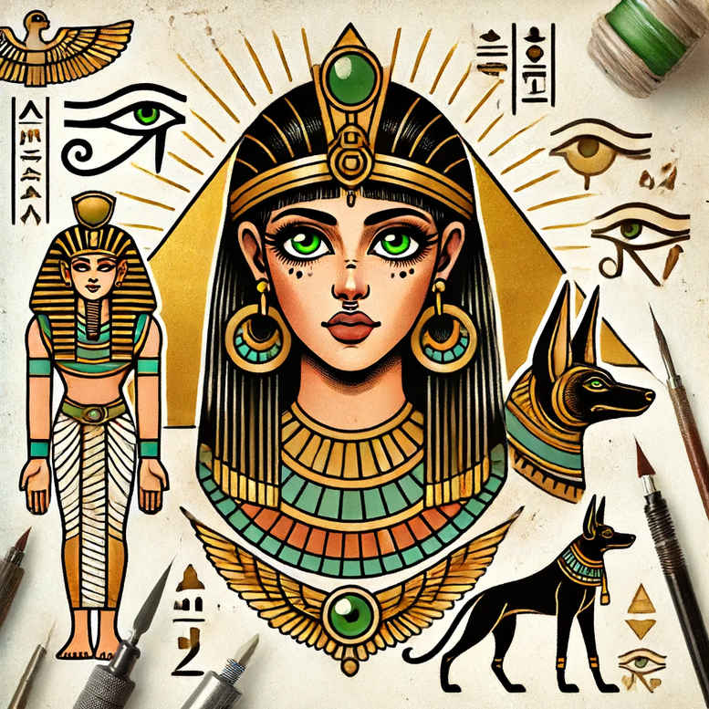 pharaoh tattoo design ideas enhanced shading ancient embodying endurance