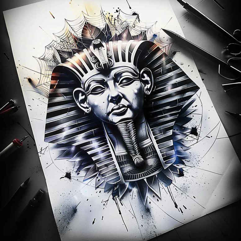 pharaoh tattoo design ideas Realism emotional realism divine power shows strength