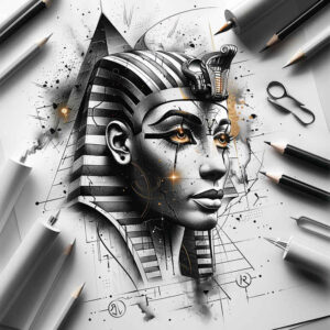 pharaoh tattoo design ideas Realism lifelike eyes hieroglyphic motifs determination and power