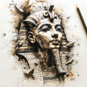 pharaoh tattoo design ideas Realism transparent layer hieroglyphic motifs for ribs