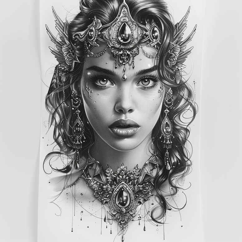 pharaoh tattoo design ideas monochrome mystical symbols for neck
