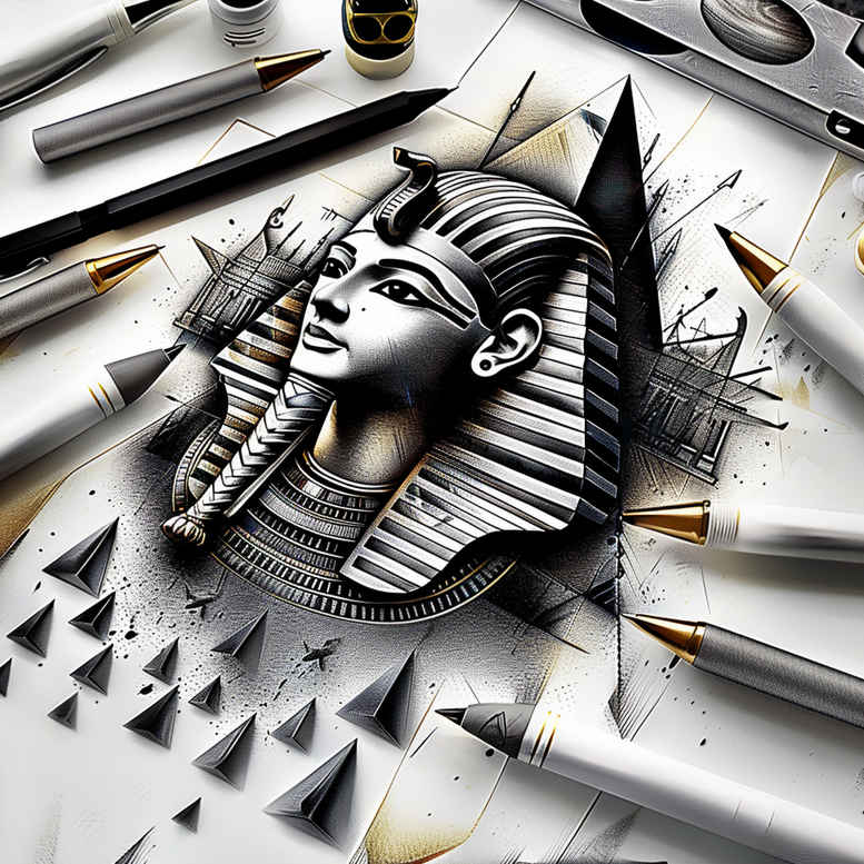 pharaoh tattoo design ideas drawing mystical symbols stands for courage