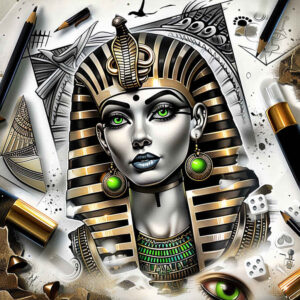 pharaoh tattoo design ideas Realism micro detail mysticism meaning strength