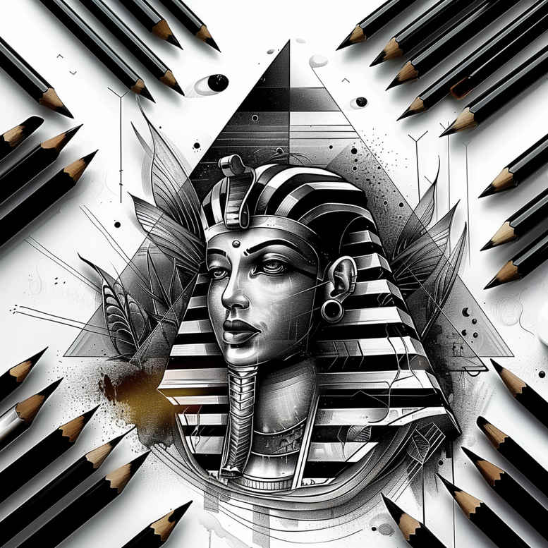 pharaoh tattoo design ideas Surrealism enigmatic light mysticism symbolising resilience
