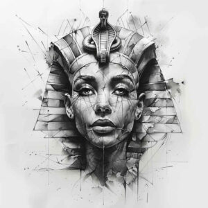 pharaoh tattoo design ideas Realism visual accuracy mythology for calf
