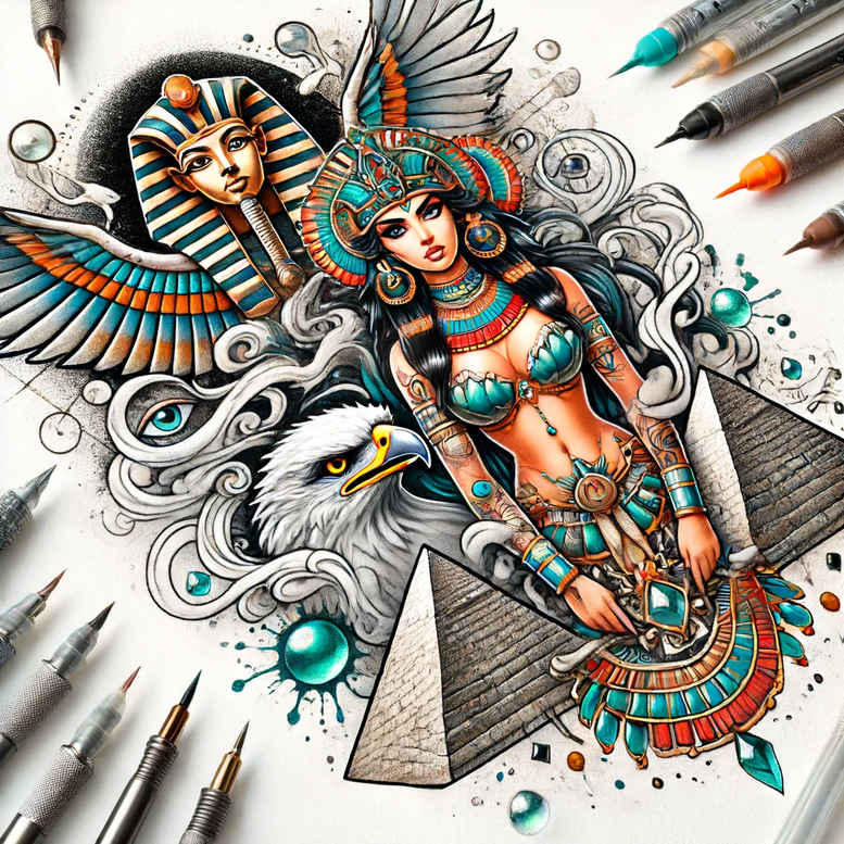 pharaoh tattoo design ideas dynamic shapes pharaoh resilience and power