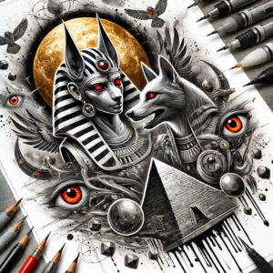 pharaoh tattoo design ideas ornate power for upper chest