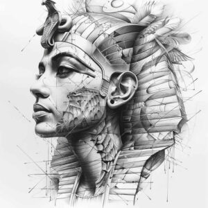 pharaoh tattoo design ideas realistic contrast power symbol perseverance and power