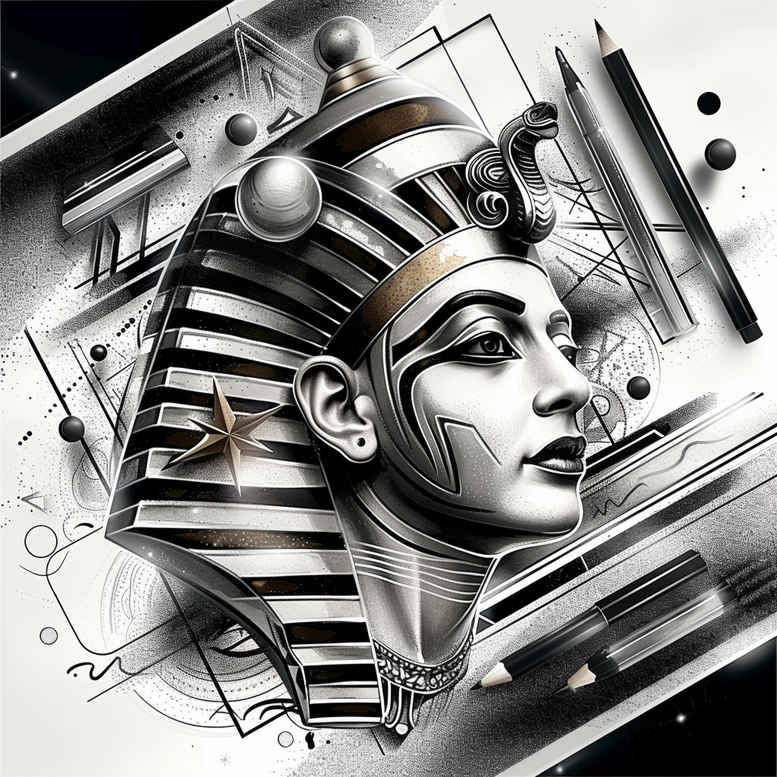 pharaoh tattoo design ideas Surrealism enigmatic power symbol symbolising endurance