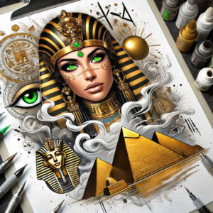 pharaoh tattoo design ideas Realism visual truth religious symbol for back of neck