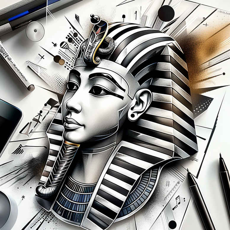 pharaoh tattoo design ideas Surrealism shimmering forms symbol shows resilience