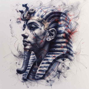 pharaoh tattoo design ideas solid blacks throne for shoulder