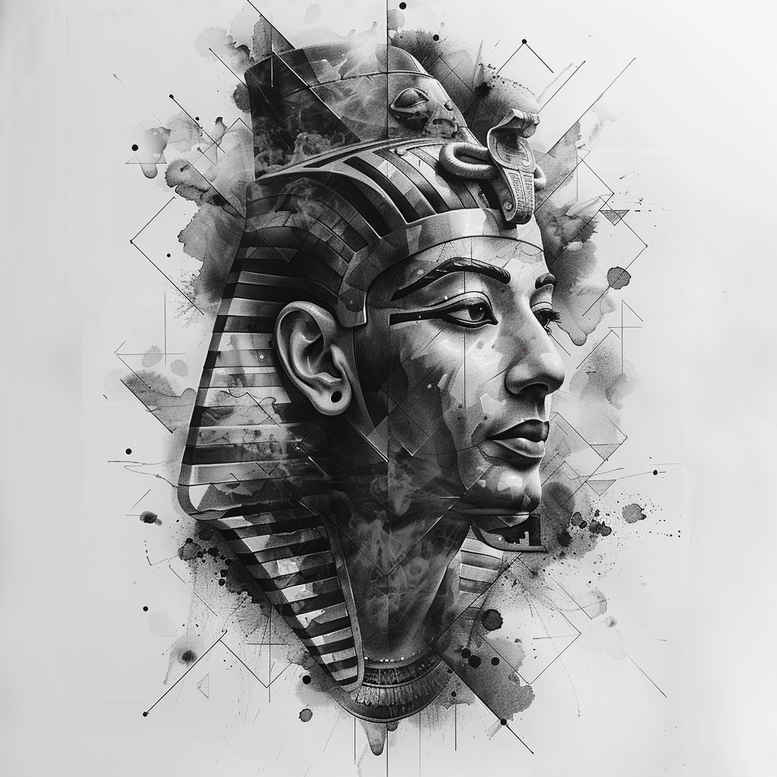pharaoh tattoo design ideas decorative elements throne symbolising resilience