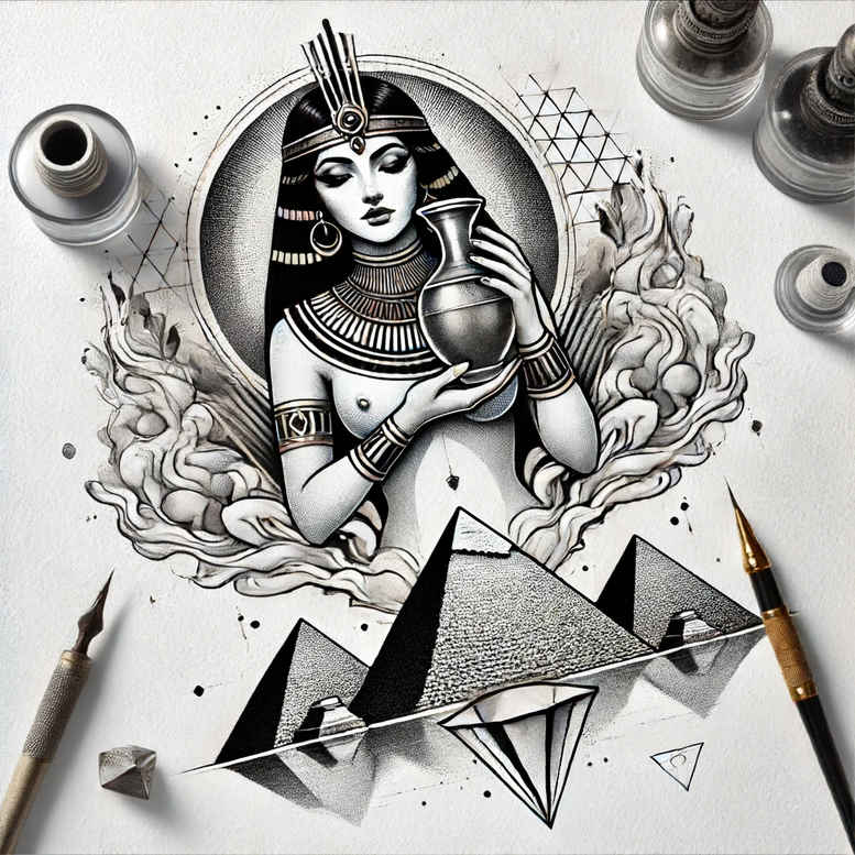 pharaoh tattoo design ideas Neotraditional dynamic color wealth for side