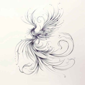 artistic-phoenix – tattoo design ideas free ai generated – neotraditional-classic-motifs – for-lower-chest – Gallery: phoenix-inkby-ai