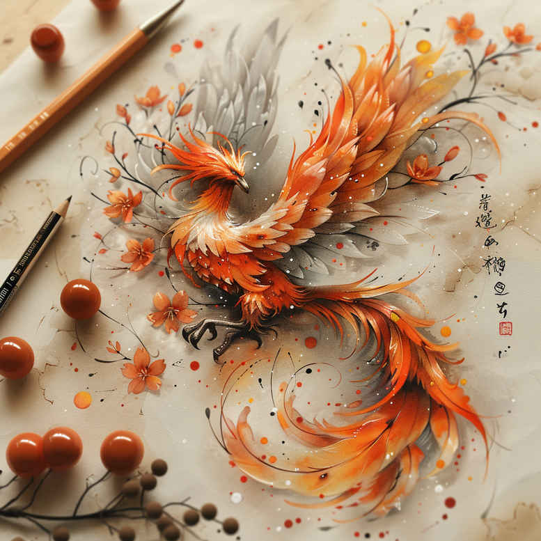 flying-phoenix – tattoo design ideas free ai generated – surrealism-phantom – for-side-torso – Gallery: phoenix-inkby-ai