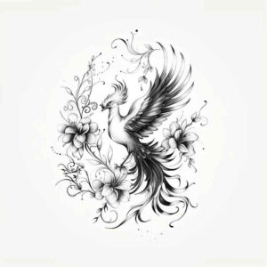 phoenix-and-magic – tattoo design ideas free ai generated – neotraditional-artful-color – for-elbow – Gallery: phoenix-inkby-ai