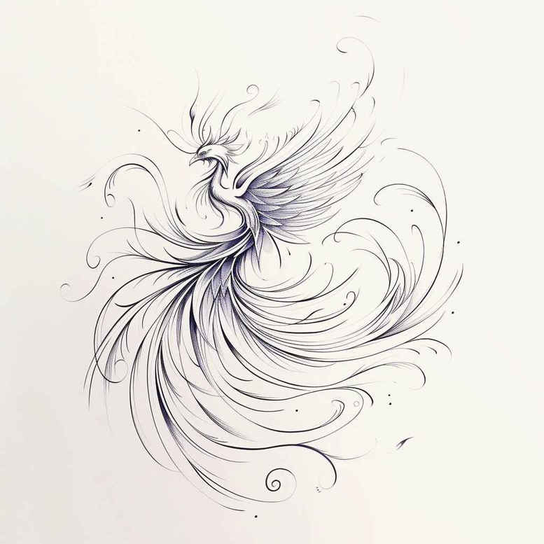phoenix-and-magic – tattoo design ideas free ai generated – neotraditional-color-blending – for-back-shoulder – Gallery: phoenix-inkby-ai