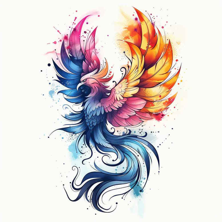 phoenix-and-magic – tattoo design ideas free ai generated – realism-cgi-realism – for-side – Gallery: phoenix-inkby-ai
