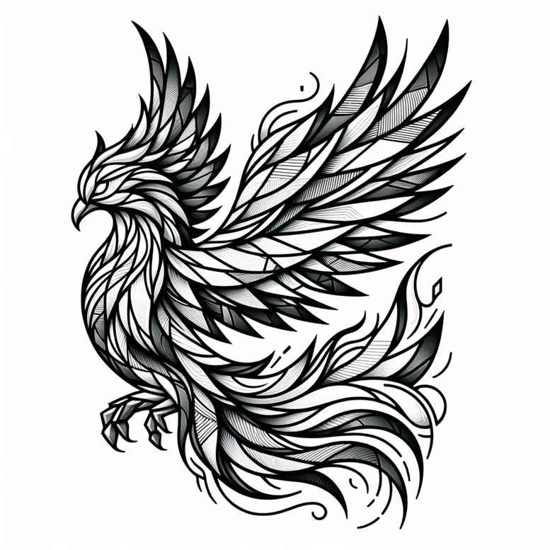 phoenix-and-rebirth – tattoo design ideas free ai generated – neotraditional-subtle-tone – for-upper-thigh – Gallery: phoenix-inkby-ai