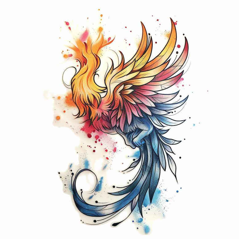 phoenix-and-spirituality – tattoo design ideas free ai generated – realism-realistic-dimension – for-elbow – Gallery: phoenix-inkby-ai