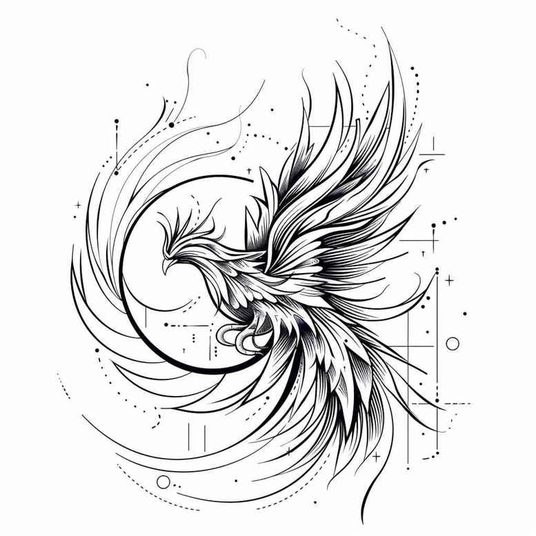 phoenix-and-symbolism – tattoo design ideas free ai generated – realism-depth-illusion – for-heel – Gallery: phoenix-inkby-ai