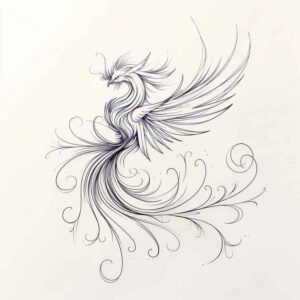 phoenix-hope-symbol – tattoo design ideas free ai generated – neotraditional-bold-outline – for-full-back – Gallery: phoenix-inkby-ai
