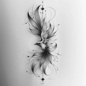 phoenix-hope-symbol – tattoo design ideas free ai generated – realism-smooth-blackwork – for-foot – Gallery: phoenix-inkby-ai