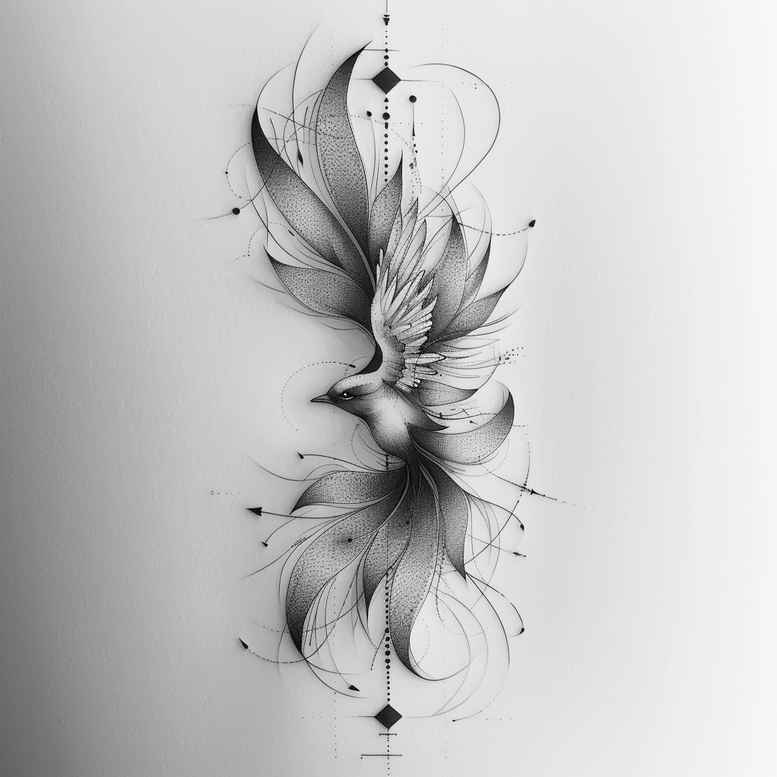 phoenix-in-art – tattoo design ideas free ai generated – neotraditional-classic-shading – for-stomach – Gallery: phoenix-inkby-ai