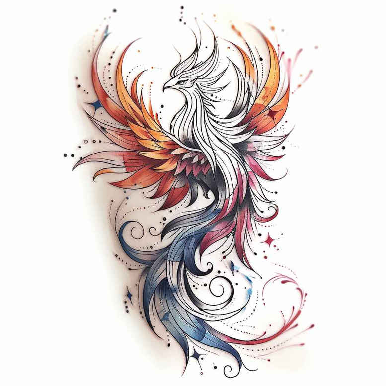 phoenix-in-art – tattoo design ideas free ai generated – surrealism-metamorphosis – for-palm – Gallery: phoenix-inkby-ai