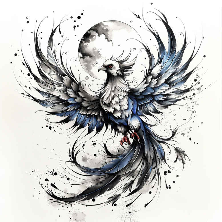 phoenix – tattoo design ideas free ai generated – neotraditional-intricate-shading – for-heel – Gallery: phoenix-inkby-ai