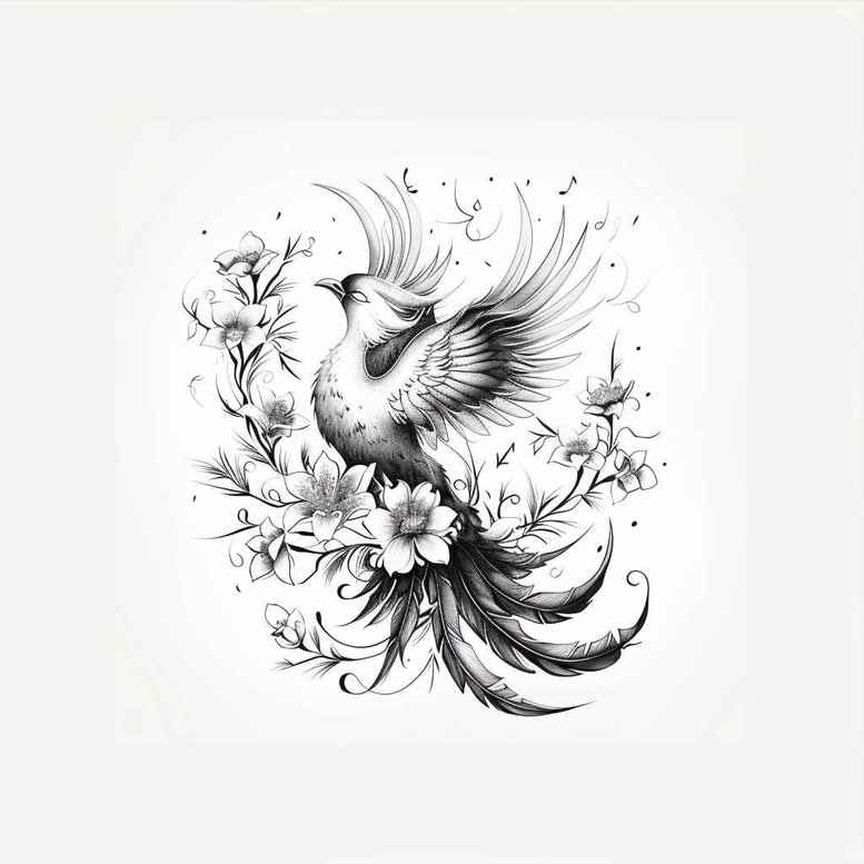 phoenix – tattoo design ideas free ai generated – realism-high-definition – for-ankle – Gallery: phoenix-inkby-ai