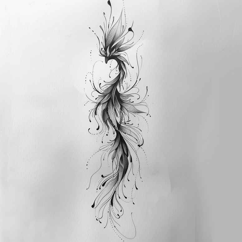 phoenix-natural-look – tattoo design ideas free ai generated – neotraditional-layered-fill – for-hip – Gallery: phoenix-inkby-ai