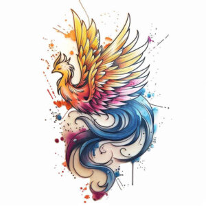 phoenix-natural-look – tattoo design ideas free ai generated – neotraditional-vivid-detail – for-wrist – Gallery: phoenix-inkby-ai