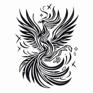 phoenix-symbol-of-eternity – tattoo design ideas free ai generated – realism-light-and-shadow-play – for-calf – Gallery: phoenix-inkby-ai
