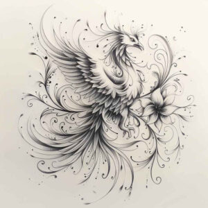 phoenix-symbol-of-rebirth – tattoo design ideas free ai generated – neotraditional-layered-fill – for-inner-arm – Gallery: phoenix-inkby-ai