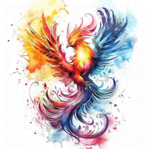 phoenix-symbol-of-rebirth – tattoo design ideas free ai generated – surrealism-ghostly-shapes – for-hip – Gallery: phoenix-inkby-ai