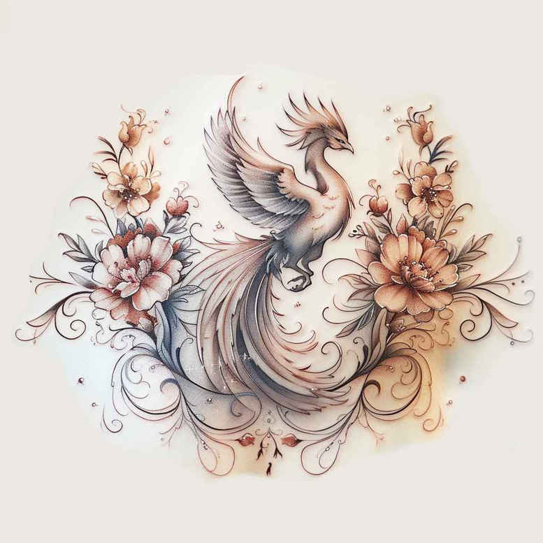 phoenix-symbol-of-rebirth – tattoo design ideas free ai generated – surrealism-unreal – for-arm – Gallery: phoenix-inkby-ai
