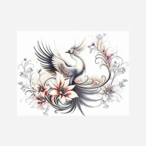 phoenix-symbol-of-strength – tattoo design ideas free ai generated – neotraditional-artistic-contrast – for-collarbone – Gallery: phoenix-inkby-ai