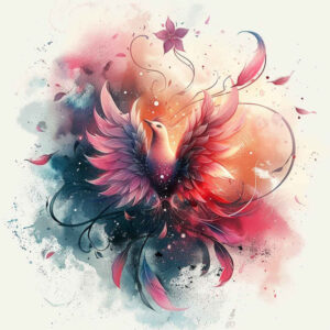 phoenix-symbol-of-strength – tattoo design ideas free ai generated – neotraditional-gradient-fills – for-abdomen – Gallery: phoenix-inkby-ai