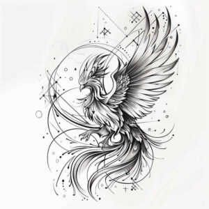 phoenix-with-3d-effect – tattoo design ideas free ai generated – realism-blended-gradients – for-outer-arm – Gallery: phoenix-inkby-ai