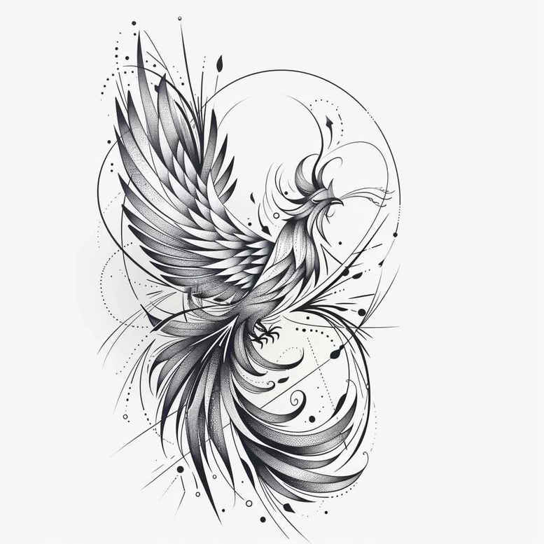 phoenix-with-3d-effect – tattoo design ideas free ai generated – realism-reflective-light – for-heel – Gallery: phoenix-inkby-ai